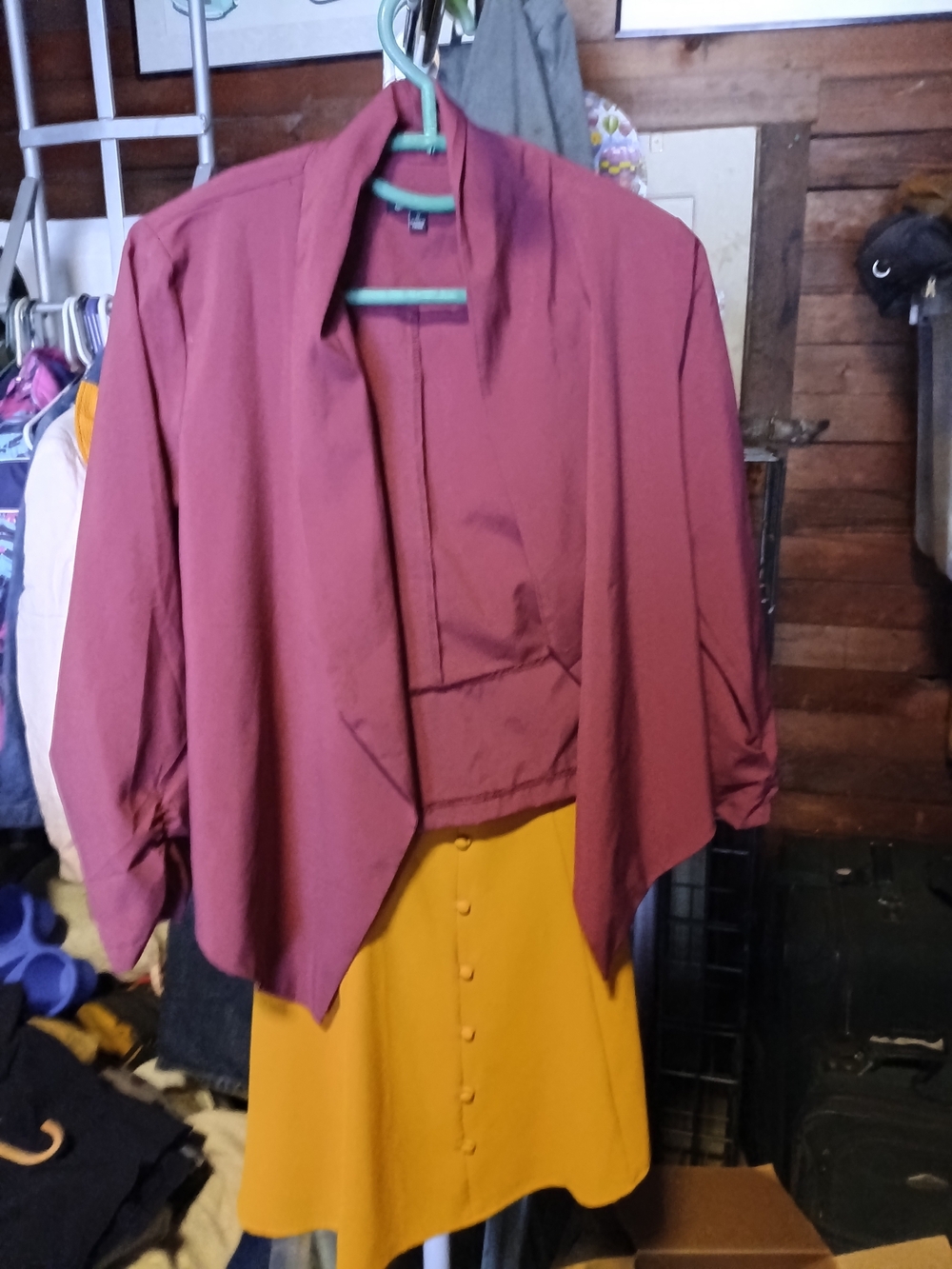 Michele Mauve-Pink Draped Open Front Blazer